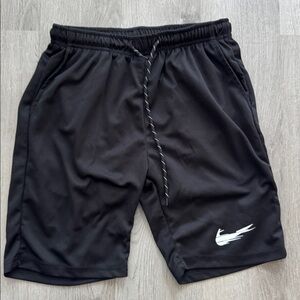 Black Athletic Shorts with Logo